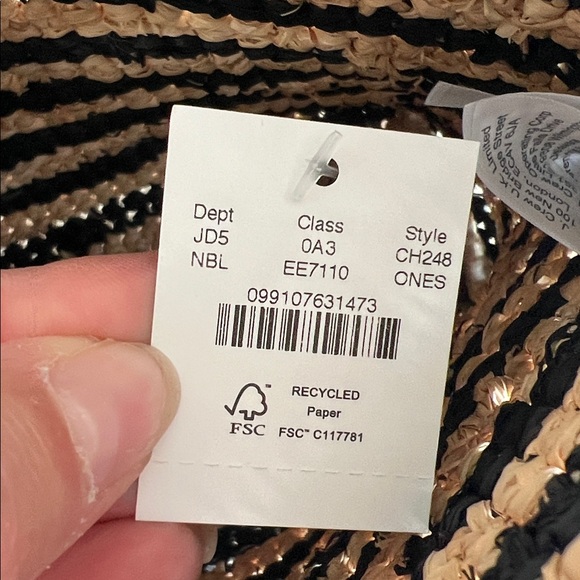 J. Crew Handknotted Raffia rectangular clutch Striped Black and Tan Clutch - Picture 2 of 7